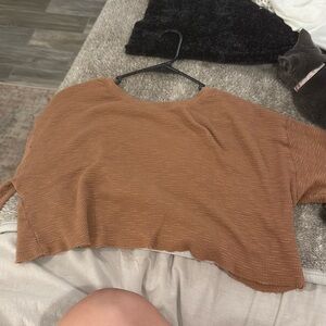 aerie large tan twist back top